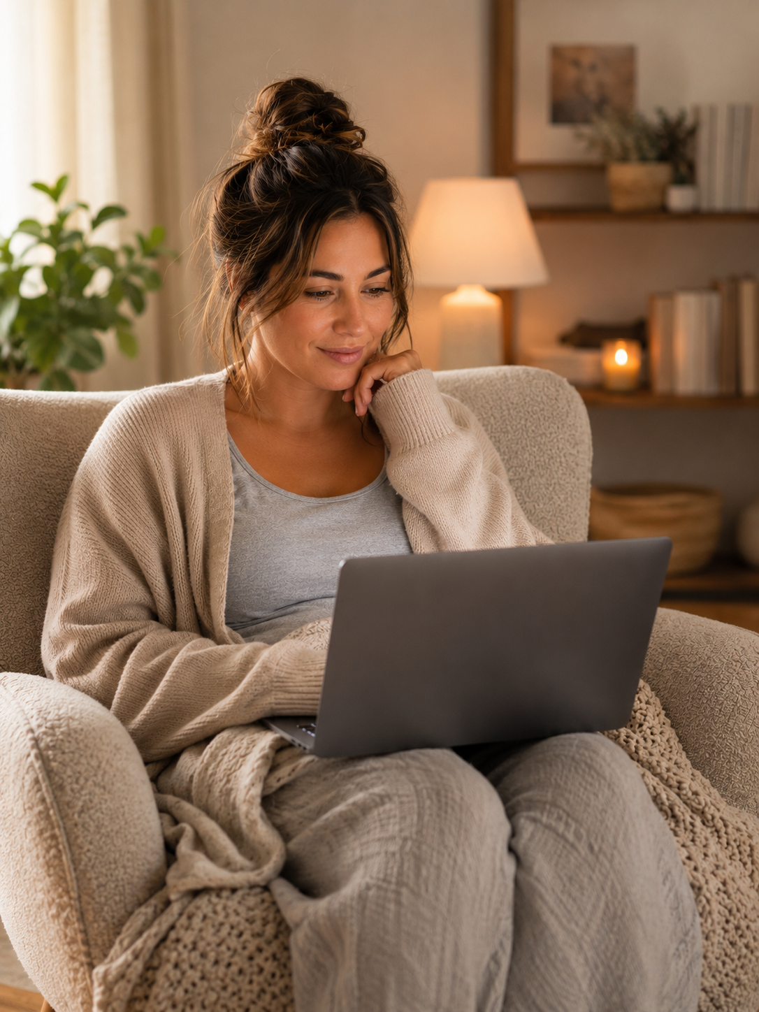 surrogacy for single parents — single woman reading on laptop at home