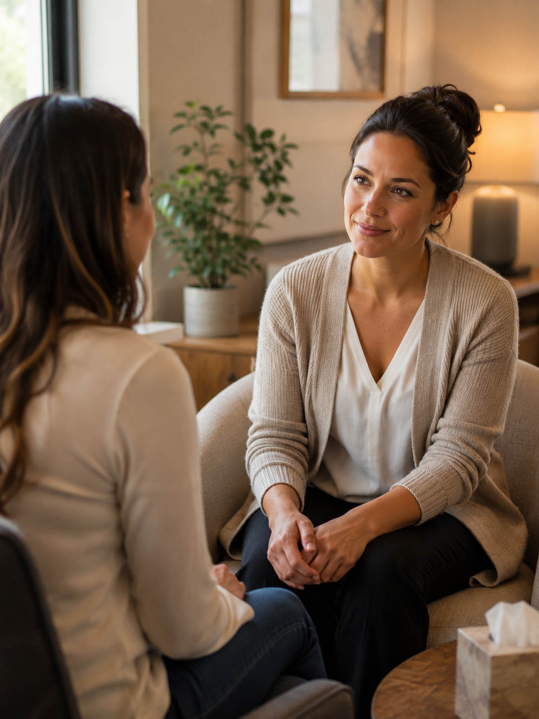surrogacy miscarriage what happens — woman in compassionate conversation with coordinator