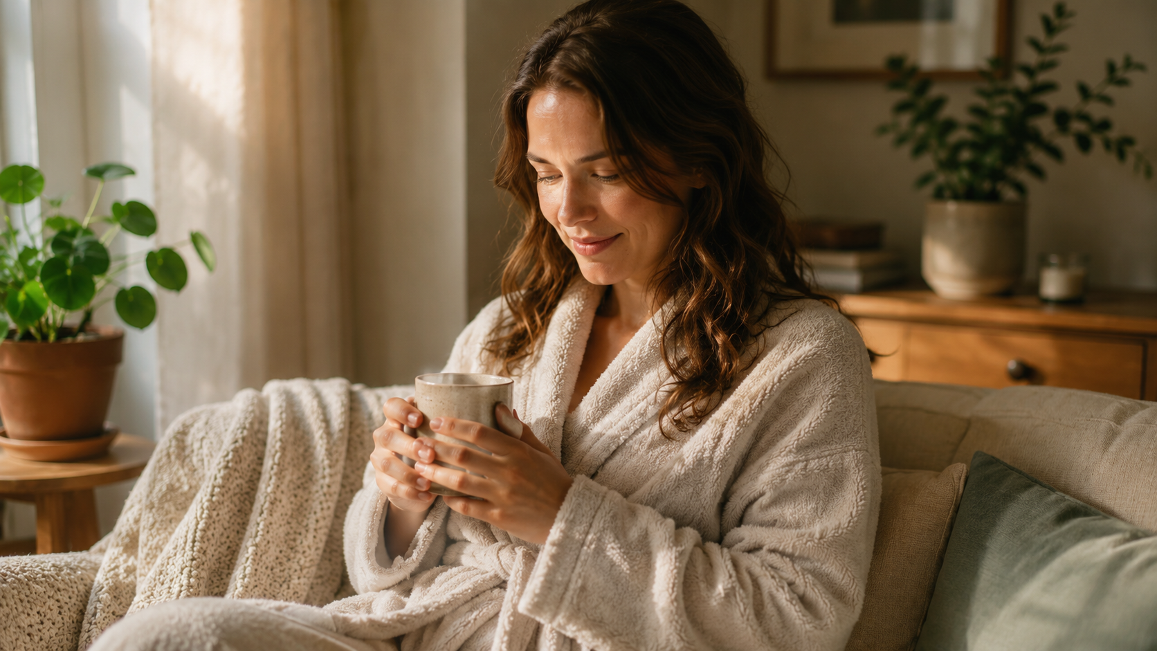 surrogacy pumping breastfeeding — woman in comfortable home setting with serene expression